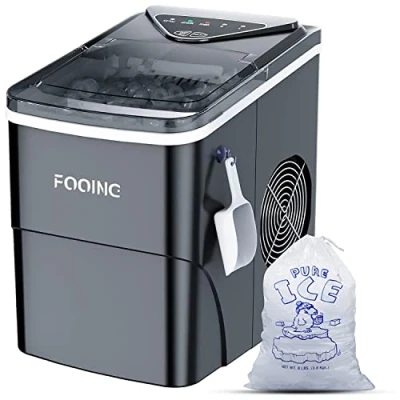 Afbeelding van IJsblokjesmachine, ijsmaker met zelfreinigende functie, 15kg/24u, 9 ijsblokjes in slechts 6 minuten. Geluidsarme werking, Ice Cube Maker, ijsblokjesmaker voor gebruik huishoudens, kantoren