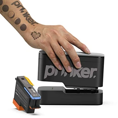 Afbeelding van PRINKER. COLOR YOUR WAY tijdelijke tattoo apparaatbehuizing voor uw onmiddellijk tatoeages met premium cosmetica black ink compatibel w/ios &amp; android apparaten (zwart)