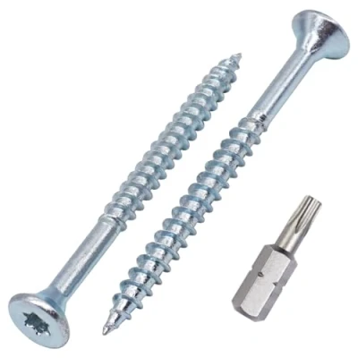 Afbeelding van SKIR&#039;CO (20 stuks) Verzinkte stalen houtschroeven 5,0 x 60 mm, Torx verzonken kopschroeven, spaanplaatschroeven, gedeeltelijk schroefdraad