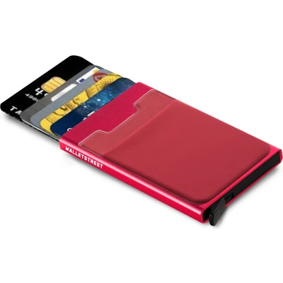 Afbeelding van Walletstreet Uitschuifbare Pasjeshouder DS2 Plus Aluminium Creditcardhouder Card Protector Anti Skim/ RFID 8 Pasjes Rood/Red
