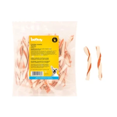 Afbeelding van Boomy Hondensnacks Twister Kip/vis rolletjes 500g