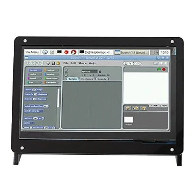 Afbeelding van voor RaspberryPi scherm, 7 inch 1024 * 600 HDMI scherm IPS touchscreen met houder Raspberry Pi (plastic houder)