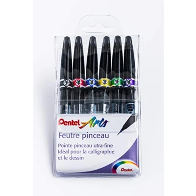 Afbeelding van Pentel SE15C Grappige viltstiften, zachte punt, extra fijn, x6 viltstiften