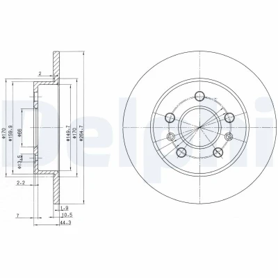 Afbeelding van Delphi Diesel Remschijven BG2696