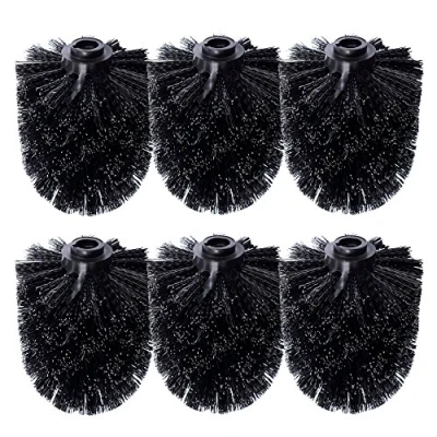 Afbeelding van Schramm® 6 pack wc vervangingsborstelkop zwart vervangingsborstels zwarte borstelkop individueel vervangbare borstel