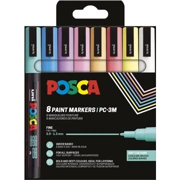 Afbeelding van Uni Posca Markers PC3M Set Zachte Kleuren