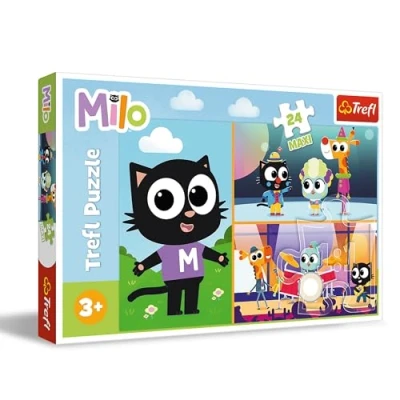 Afbeelding van Trefl Milo, de avonturen van kleine kat Milo Puzzel 24 Maxi grote stukken, Creatieve ontspanning, voor kinderen vanaf 3 jaar