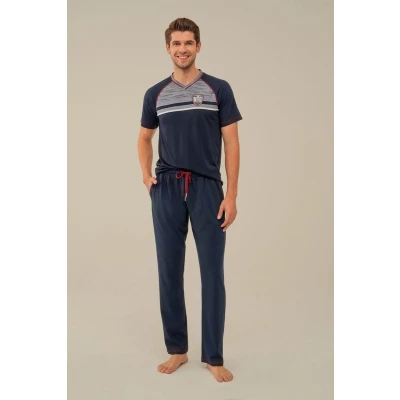 Afbeelding van Feyza Heren Pyjama Set, Korte Mouwen S