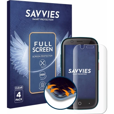 Afbeelding van Savvies (4 Stuks) Full Screen Scherm Beschermfolie voor Unihertz Jelly 2E Cover Protector 3D Curved [Edge to Edge, Ultra Clear, Scratch Proof]