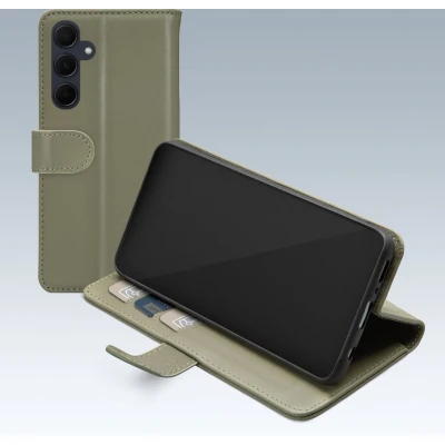 Afbeelding van Mobilize Telefoonhoesje geschikt voor Samsung Galaxy A35 Hoesje Premium Gelly Wallet Bookcase Portemonnee Pasjeshouder 3 Pasjes Pinpas / OV Kaart Rijbewijs Groen