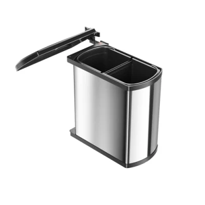 Afbeelding van Hailo Inbouw Prullenbak 2x8 l RVS Zwart