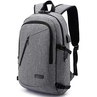 Afbeelding van laptop Rugzak, Zakenreizen Anti diefstal Rugzak voor Mannen Vrouwen met USB poort Oplaadvergrendeling, Slank Duurzaam Waterbestendig College School Boekentas Computertas Geschikt 15,6 inch Notebook