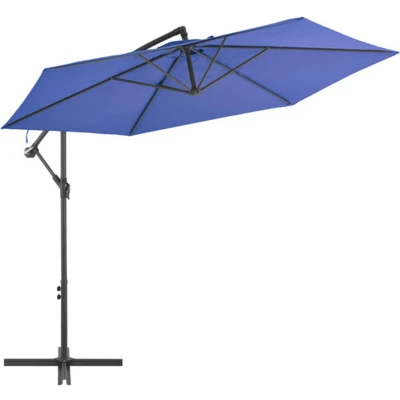 Afbeelding van Zweefparasol met aluminium paal 300 cm blauw