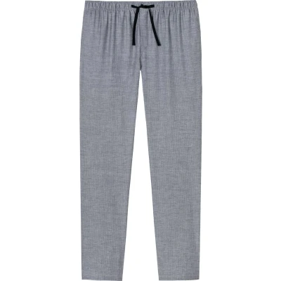 Afbeelding van SCHIESSER Mix+Relax lounge broek lange pijpen dun niet elastisch zwart met wit visgraat dessin Maat: XXL