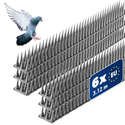 Afbeelding van KADAX verdediging van plastic vogels, 51 x 4 3,5 cm, dierenverdediging, 3 rijen, kattenpieken, marts, duiven, doof, pottenbakkers, dak, duifverdediging, vogelbescherming, robuust (6, zilver)