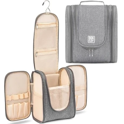 Afbeelding van Premium Hangende Reis Toilettas voor Vrouwen en Mannen, hygiëne Tas, Badkamer Douche Organizer Kit met Elastische Band Houders Toiletartikelen, Cosmetica, Make up, Borstels