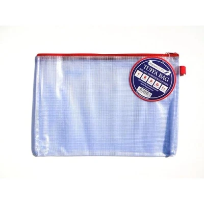 Afbeelding van A5 Tuff Bag Zip Portemonnee Clear Plastic Portefeuilles Pouch Bestand Etui Map Waterbestendig Versterkte Zware Mesh Zakken (Past 1 Pack)