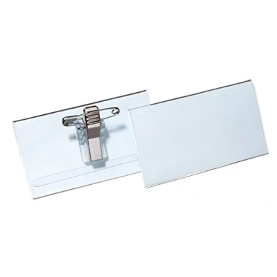 Afbeelding van Durable Economy naamplaatje met combi klem 40 x 75 mm 50 stuks