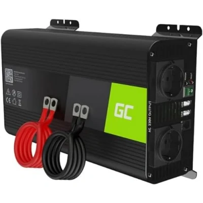 Afbeelding van Green Cell PRO 1000W/2000W 12V naar 230V zuivere sinus volt auto spanningsomvormer omvormer converter Pure Sine Wave Power zonne DC AC stroomomvormer caravan oplader