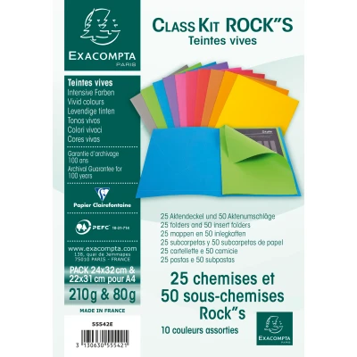 Afbeelding van Klassementskit CLASS&#039;KIT 25 dossiermappen ROCK&#039;&#039;S 220 + 50 inlegmappen