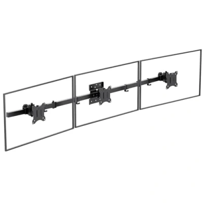 Afbeelding van WALI Drievoudige monitor wandhouder voor 17 tot 32 inch, computermonitorarm 3 schermen, draaibare kantelbare muurbeugel met montagegaten 75 x 75/100 100 mm, per arm houdt 16,5 lbs (013ARM),