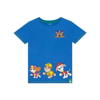 Afbeelding van PAW Patrol Jongens T shirt Chase, Rubble, Marshall En Skye shirts Katoenen Blauw 128