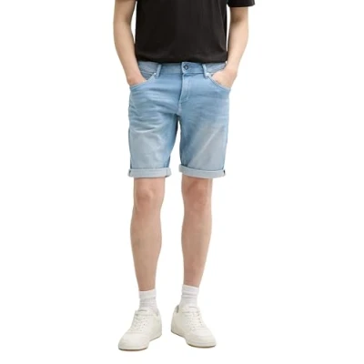 Afbeelding van TOM Tailor JOSH Jeansshort, Heren, Maat: 30, Bleached blue denim