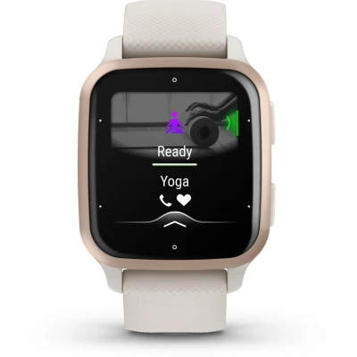 Afbeelding van Garmin Venu Sq 2 Music Health Smartwatch Amoled display 10 dagen batterij Ivory/ Peach gold