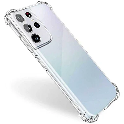 Afbeelding van Ociodual TPU beschermhoes, compatibel met Samsung Galaxy S21 Ultra/5G, afgeronde randen, case, hoes, anti shock bumper