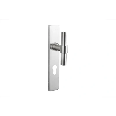 Afbeelding van Lavuzo deurkruk Pesaro RVS met rechthoekig schild PC72 Per set