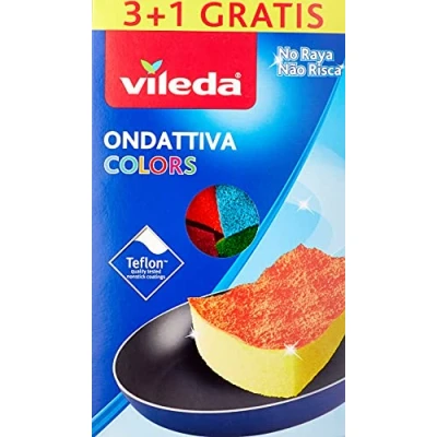 Afbeelding van Vileda Pur Active Colors Schuurspons Set van 4 stuks