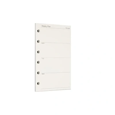 Afbeelding van Zelten 1 Pack A7 45 Vellen/90 Pagina&#039;s Weekly Planner Losbladig Gestanst Papier Vullingen for 6 Gaats Binder Persoonlijke Organisator Dagboek Notitieboek Navulbare
