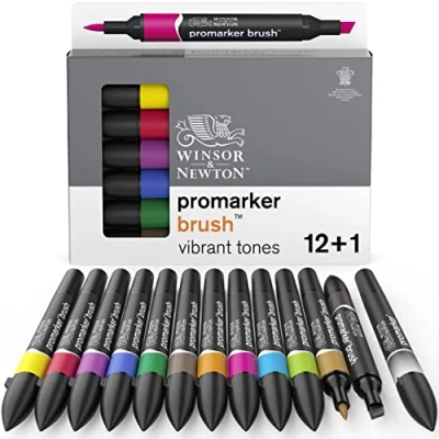 Afbeelding van Winsor &amp; Newton promarker brush™ Vibrant tones 12+1 set