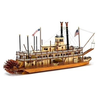 Afbeelding van Artesanía Latina Houten Scheepsmodel Modelschip Amerikaans Stoomboot, King of the Mississippi Model 20515, Schaal 1:80 Modellen Om Te Bouwen Gevorderd Niveau Bootmodel
