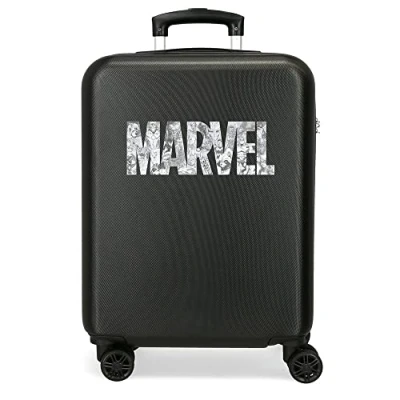Afbeelding van Power Marvel koffer, zwart, 38 x 55 20 cm, stijf, ABS, zijdelingse cijfercombinatiesluiting, 34 l, 2 kg, 4 dubbele wielen, handbagage.