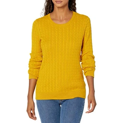 Afbeelding van Amazon Essentials Lichtgewicht kabel Crewneck Trui, Goud, M