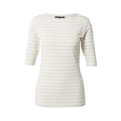 Afbeelding van comma gestreepte top beige/wit