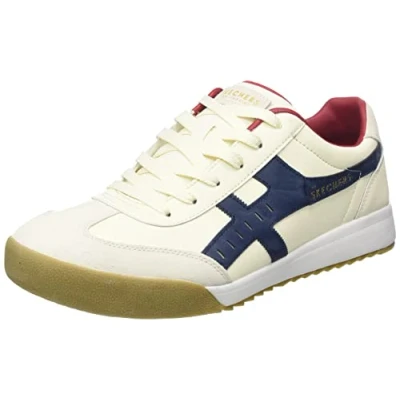 Afbeelding van Skechers Heren 237350 Wnvr Sneaker, Wit Leer Rood Blauw Trim, 39.5 EU