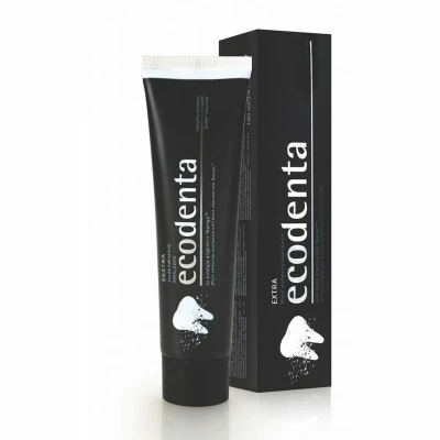 Afbeelding van 4x Ecodenta Tandpasta Extra Whitening Black Houtskool 100 ml