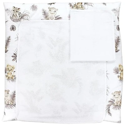 Afbeelding van TupTam Baby Aankleedkussen incl. 2 Badstof Hoezen ANK019, Leeuw/bladeren/beige, 75 x 80 cm