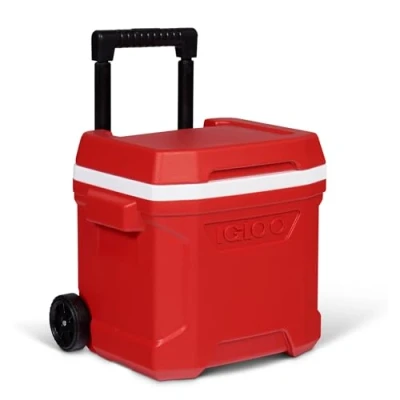 Afbeelding van Igloo Passieve koelbox Profile II 16 Roller, rood, met telescopische handgreep en wielen, 15 liter