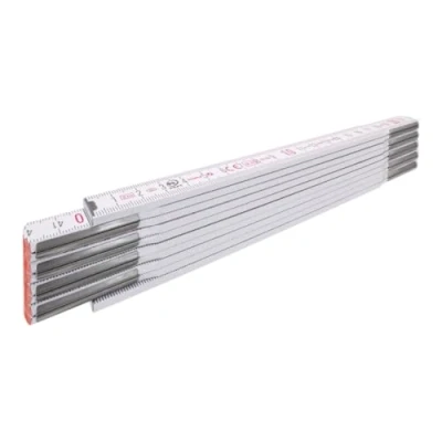 Afbeelding van STABILA Duimstok type 1607 W, 2 m, wit, metrische schaal, hoekfunctie, hoogwaardige meetstaaf van PEFC gecertificeerd hout, omsluitende scharnierplaten