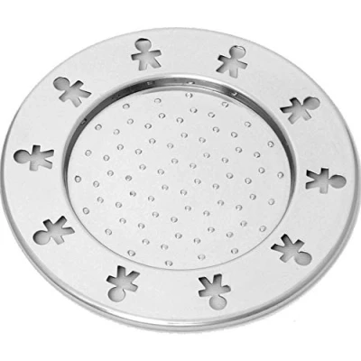 Afbeelding van A Di Alessi Mini Girotondo Antisuctie Glazen Coaster in 18/10 RVS spiegel gepolijst, Set van 4