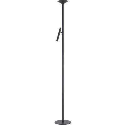 Afbeelding van Moderne Vloerlamp Leeslamp Uplighter Zwart Nero