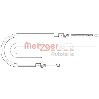 Afbeelding van METZGER 10.6894 Handremkabel Links achter, Rechts achter 1787/1561mm COFLE DACIA: Duster SUV 1.5 dCi, 1.6 16V LPG, 2010 2018