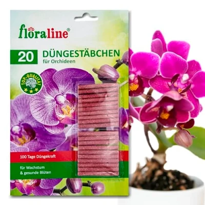 Afbeelding van floraline® 20 x orchideeën meststaafjes per staafje: orchideeënmeststof voor maximaal 100 dagen prachtige bloemen met groei en gezonde zacht gebruik
