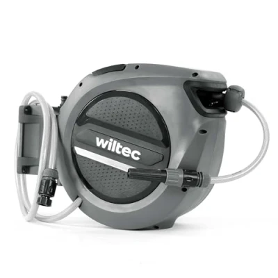 Afbeelding van XPOtool automatische slanghaspel 30 meter, compacte haspel voor tuinslang met PVC slang, waterslanghaspel van PP verstelbaar mondstuk, slangenbox gebruik in de tuin