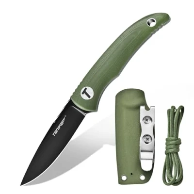 Afbeelding van TONIFE Nova Mini Nekmes 6,8cm Lemmet Full Tang Vast Mes met Kydex Schede en Verstelbare Paracord Lanyard voor Camping Buiten Overleven