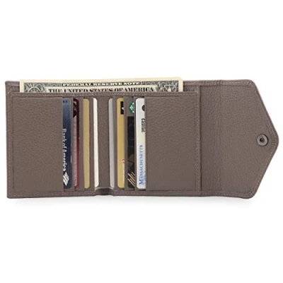 Afbeelding van Otto Angelino Lederen Portemonnee in een Envelop Design RFID Bescherming Unisex (Mink)