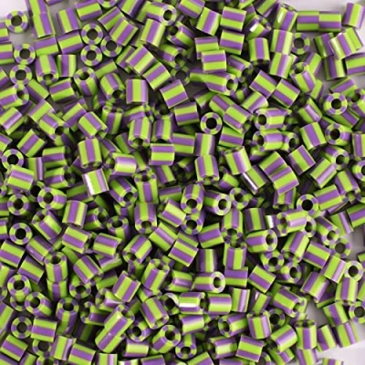 Afbeelding van Vaessen Creative 5009 045, 550 strijkkralen, tweekleurig pareloranje, stuk, steekkralen voor het knutselen met kinderen, doe zelf vormgeven van sieraden, decoratie, versieringen en andere